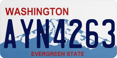 WA license plate AYN4263