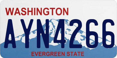 WA license plate AYN4266