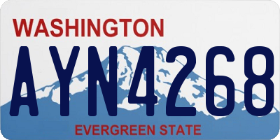 WA license plate AYN4268