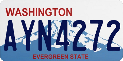 WA license plate AYN4272