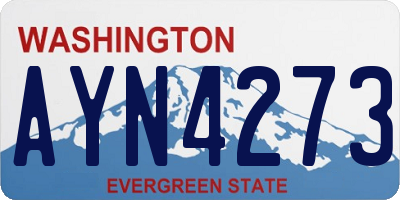 WA license plate AYN4273