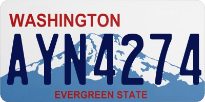 WA license plate AYN4274
