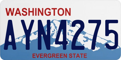WA license plate AYN4275