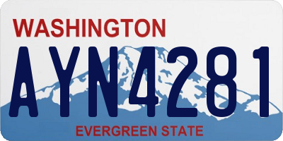 WA license plate AYN4281