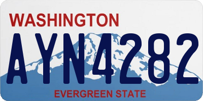 WA license plate AYN4282