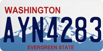 WA license plate AYN4283