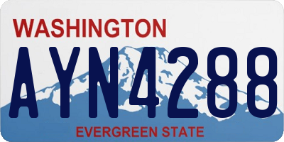 WA license plate AYN4288