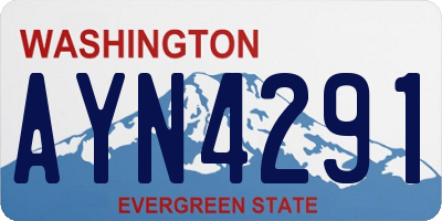 WA license plate AYN4291