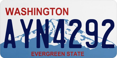 WA license plate AYN4292
