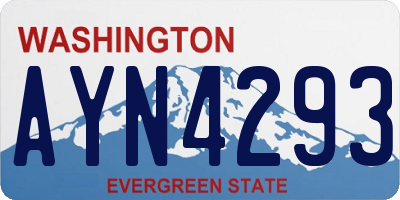WA license plate AYN4293