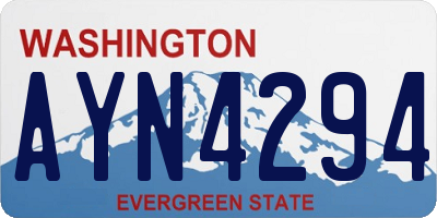 WA license plate AYN4294
