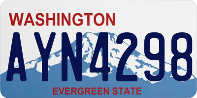 WA license plate AYN4298