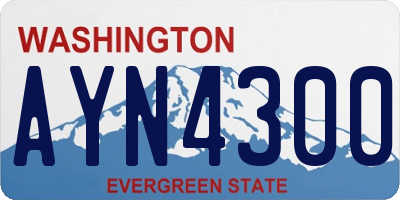 WA license plate AYN4300