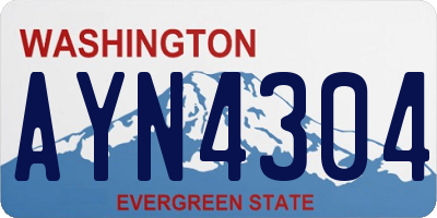 WA license plate AYN4304