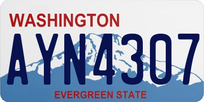 WA license plate AYN4307