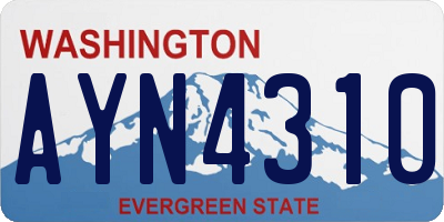 WA license plate AYN4310
