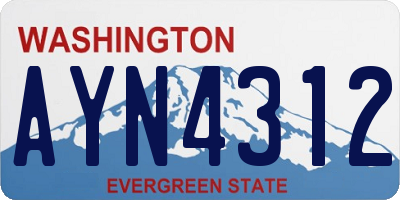 WA license plate AYN4312