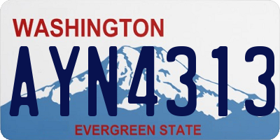 WA license plate AYN4313