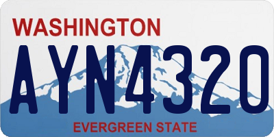 WA license plate AYN4320