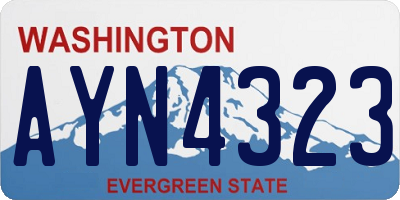 WA license plate AYN4323