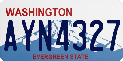 WA license plate AYN4327