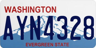 WA license plate AYN4328