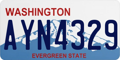 WA license plate AYN4329