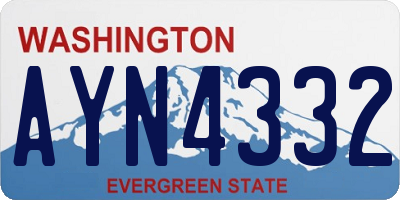 WA license plate AYN4332