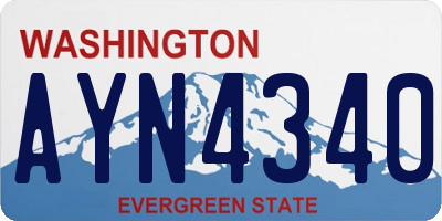 WA license plate AYN4340