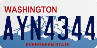 WA license plate AYN4344