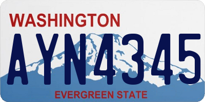 WA license plate AYN4345
