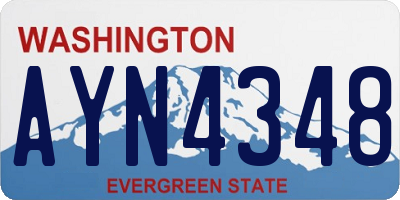 WA license plate AYN4348