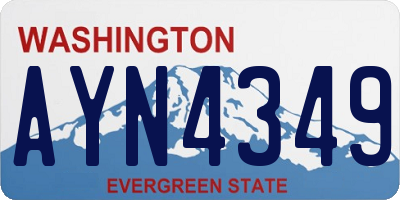 WA license plate AYN4349