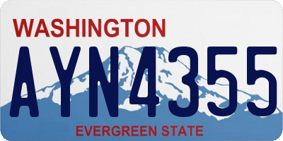 WA license plate AYN4355