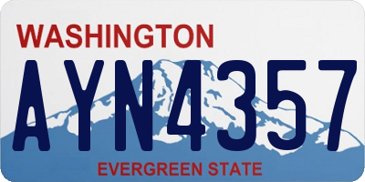 WA license plate AYN4357