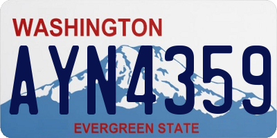 WA license plate AYN4359