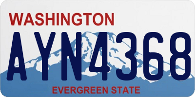 WA license plate AYN4368