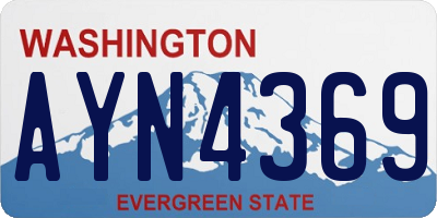 WA license plate AYN4369