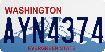 WA license plate AYN4374