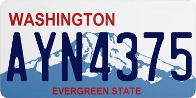 WA license plate AYN4375