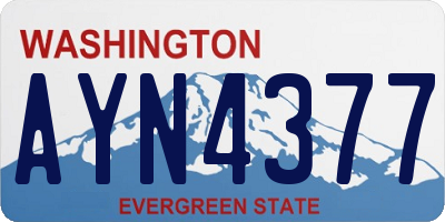 WA license plate AYN4377