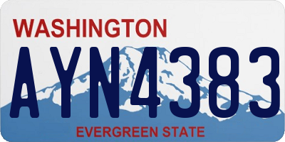 WA license plate AYN4383