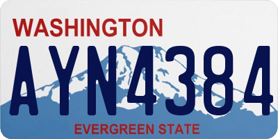 WA license plate AYN4384