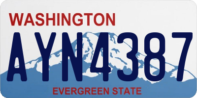 WA license plate AYN4387