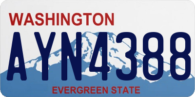 WA license plate AYN4388