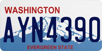 WA license plate AYN4390