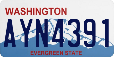WA license plate AYN4391