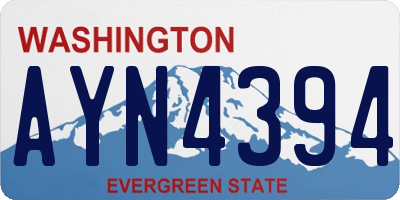 WA license plate AYN4394