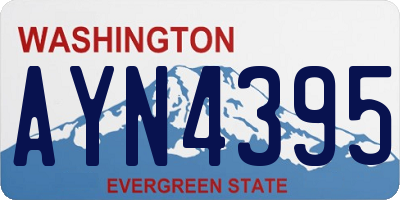 WA license plate AYN4395