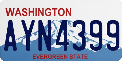 WA license plate AYN4399